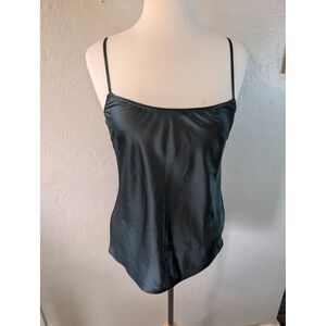 Romantic Forest Green Silk Camisole Tank Top womens size Small